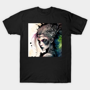 Fierce Celtic Goddess Illustration T-Shirt